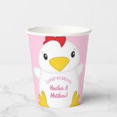 HühnerBaby-Dusche Rosa Pappbecher (Rückseite)