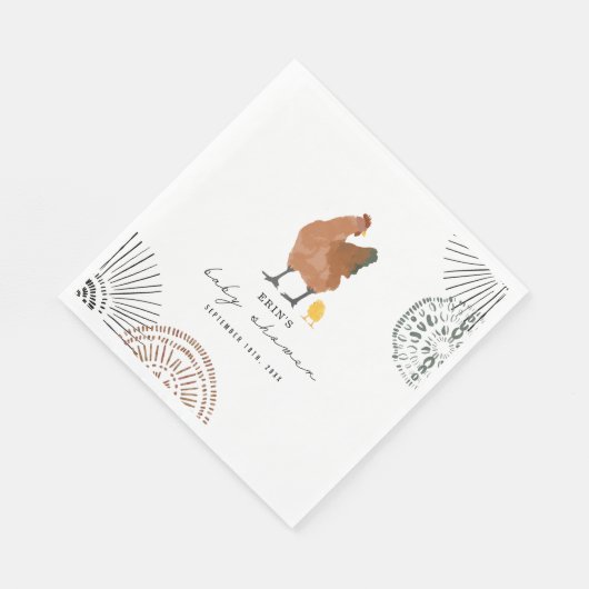 HühnerBaby-Dusche Serviette (Ecke)