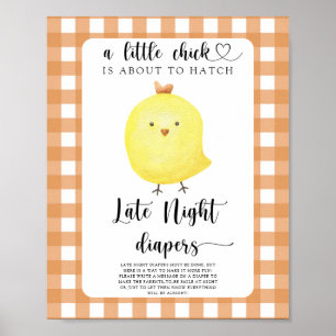 Hühnerbaby-Dusche - Späte Nacht Windeln Spiel Poster