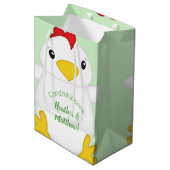 HühnerBaby-Duschfarm Mittlere Geschenktüte (Vorderseite Schrägansicht)