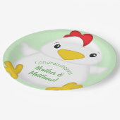 HühnerBaby-Duschfarm Pappteller (Schrägansicht)