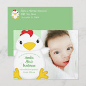 HühnerBaby-Duschfarm Postkarte (Vorne/Hinten)