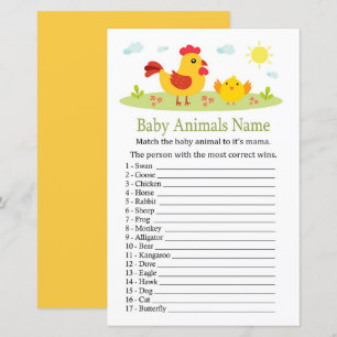 HühnerBaby Tiere Name Game