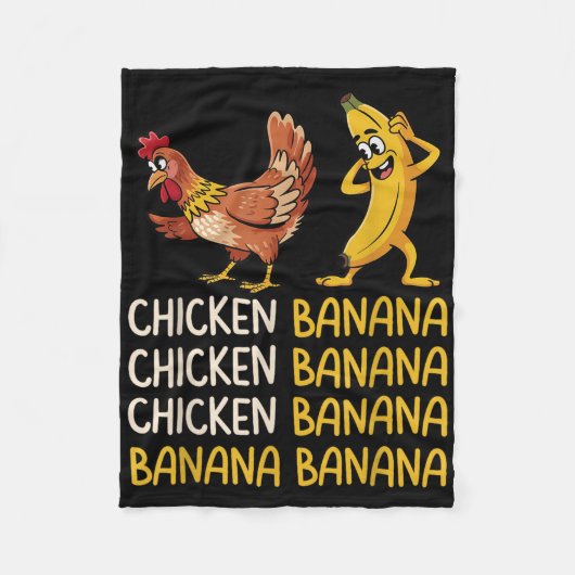 Hühnerbanane Fleecedecke (Vorderseite)