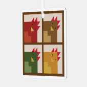 Hühnerbarn Quilt Metal Ornament Aus Metall (Vorderseite links)