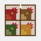 Hühnerbarn Quilt Metal Ornament Aus Metall (Rückseite)