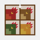 Hühnerbarn Quilt Metal Ornament Aus Metall (Vorderseite)