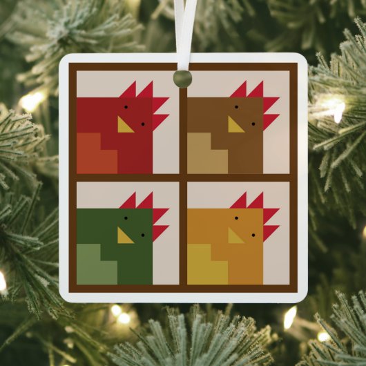 Hühnerbarn Quilt Metal Ornament Aus Metall (InSitu)