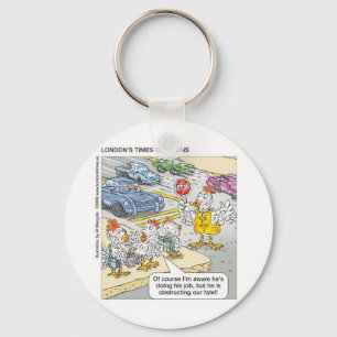 Hühnerbarriers Funny Cartoon Geschenke & T-Shirts Schlüsselanhänger