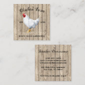 Hühnerbaum Holz rustikal Quadratische Visitenkarte (Vorne/Hinten)