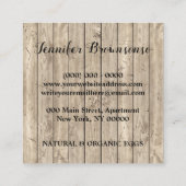 Hühnerbaum Holz rustikal Quadratische Visitenkarte (Rückseite)