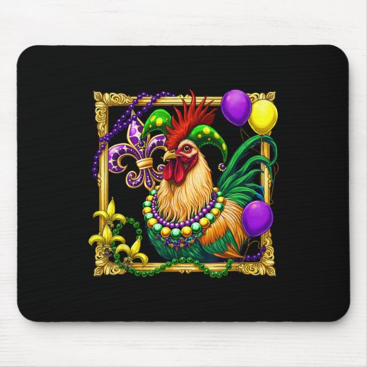 Hühnerbeeren Mardi Gras Karneval Bauer A Mousepad (Vorne)