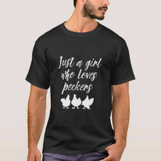 Hühnerbesitzer Nur ein Mädchen, das Bauer Lieben P T-Shirt
