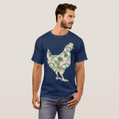 Hühnerblume Mädchen Print Floral Hen Hawaiian T-Shirt (Vorne ganz)