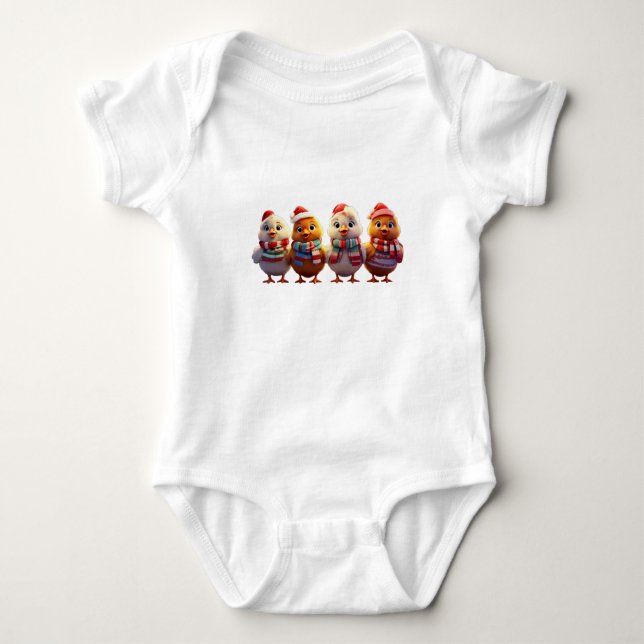 HühnerChristms Baby Strampler (Vorderseite)