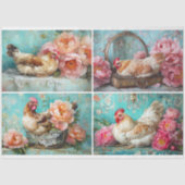 HühnerCollage Decoupage Seidenpapier (Vorderseite)