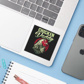 HühnerDaddy Hühnchen Bauer Geultry Aufkleber (Laptop mit iPhone)