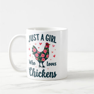 Hühnerdamen-Blumen nur ein Mädchen, das Hühnchen l Kaffeetasse