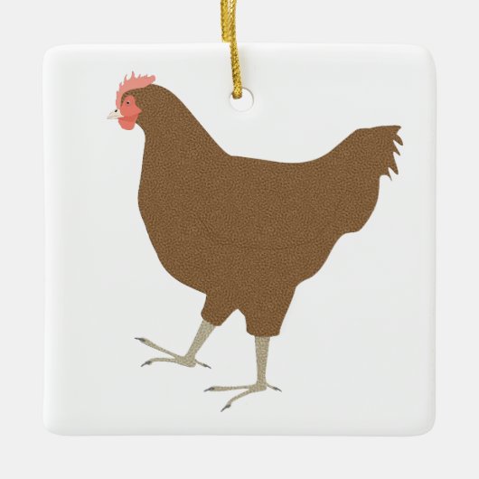 Hühnerdekor Keramikornament (Vorderseite)