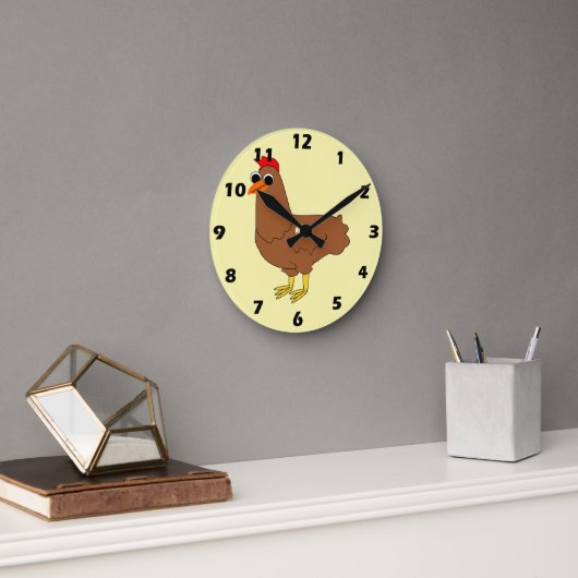 Hühnerdesign Runde Wanduhr (Büro)