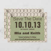 Hühnerdraht, Burlap, Vintage Postkarte (Vorne/Hinten)