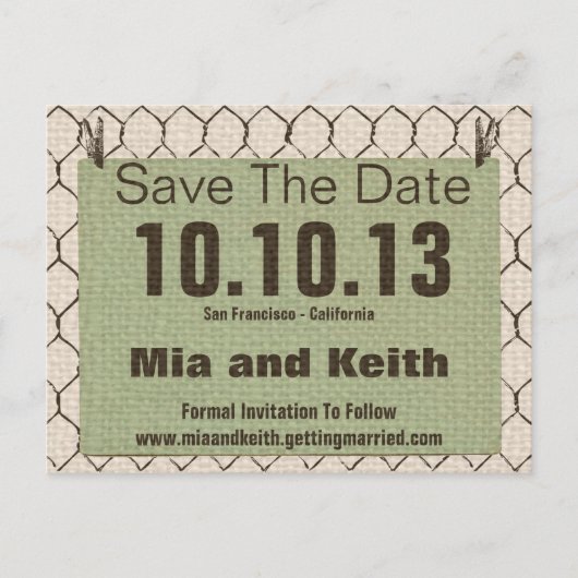 Hühnerdraht, Burlap, Vintage Postkarte (Vorderseite)