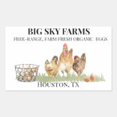 Hühnereier Farm Wasserfarbe Frischkarton Rechteckiger Aufkleber (Vorderseite)