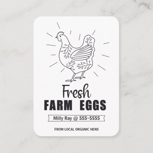 Hühnereier, frisch visitenkarte (Vorderseite)