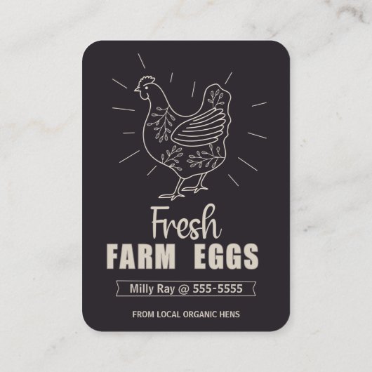 Hühnereier, frisch visitenkarte (Rückseite)