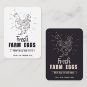 Hühnereier, frisch visitenkarte (Vorne/Hinten)
