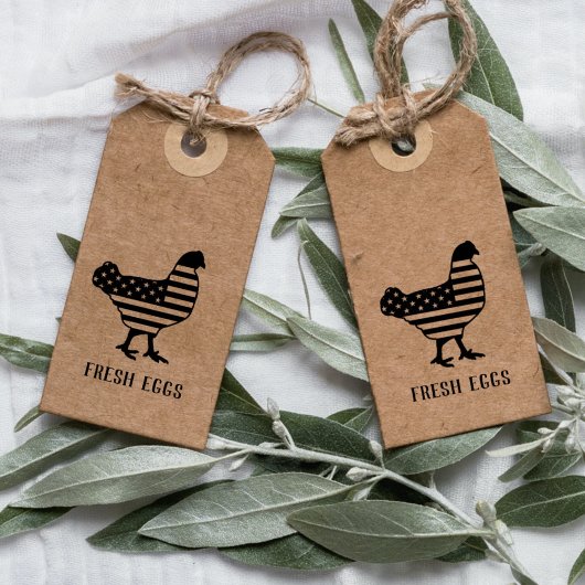 Hühnereier | Frischeier | Briefmarke der US-Flagge Gummistempel