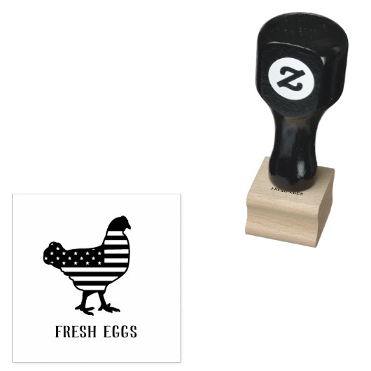 Hühnereier | Frischeier | Briefmarke der US-Flagge Gummistempel (Stempel)