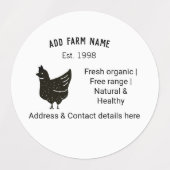 Hühnereier im Bauernhof geben den Namensadresskont Etiketten (Design 2)