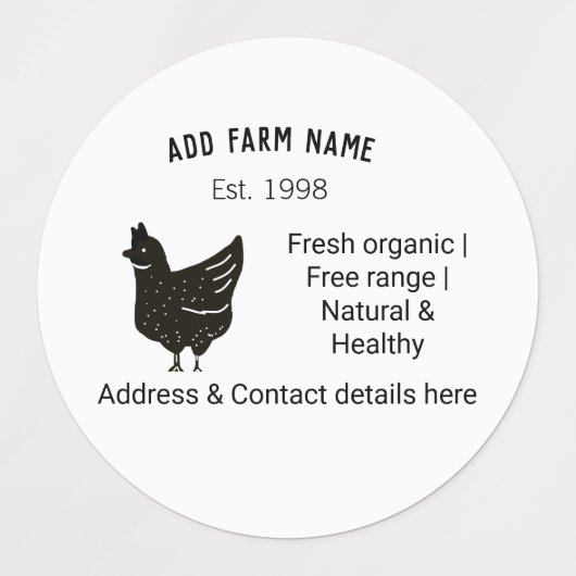 Hühnereier im Bauernhof geben den Namensadresskont Etiketten (Design 1)