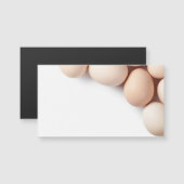 Hühnereier im weißen Hintergrund Magnetkarte (Vorne/Hinten)
