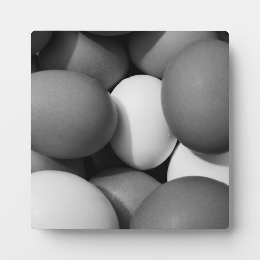 Hühnereier in Schwarz und Weiß Fotoplatte (Vorderseite)