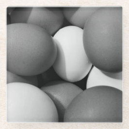 Hühnereier in Schwarz und Weiß Glasuntersetzer