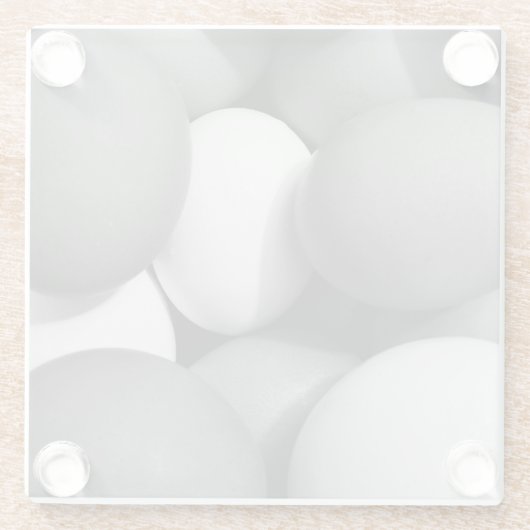 Hühnereier in Schwarz und Weiß Glasuntersetzer (Rückseite)