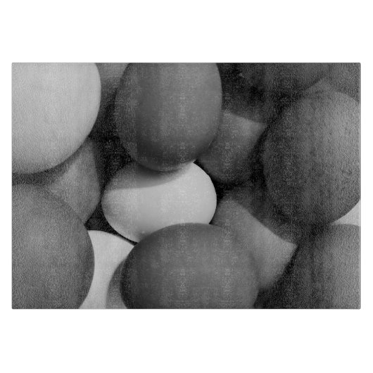 Hühnereier in Schwarz und Weiß Schneidebrett (Vorderseite)