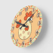 Hühnereier Polka Dots Runde Wanduhr (Winkel)