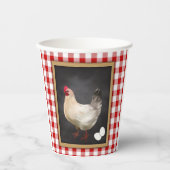 Hühnereier Rot und Weiß Land Gingham Pappbecher (Vorderseite)