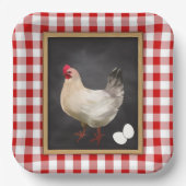 Hühnereier Rot und Weiß Land Gingham Pappteller (Vorderseite)