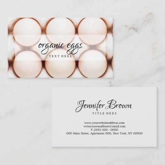 Hühnereier Visitenkarte (Vorne/Hinten)