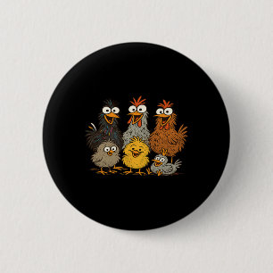 Hühnerfamilie Henne Hahn Küken Bauernhof Button
