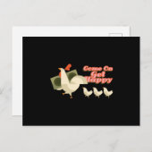 Hühnerfamilie Postkarte (Vorne/Hinten)