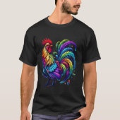 Hühnerfarbenfrohe Kunst T-Shirt (Vorderseite)