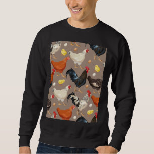 Hühnerfarbmuster Aktives Muster Sweatshirt