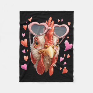 Hühnerfarm Bauer Valentinstag Herz Sungles  Fleecedecke