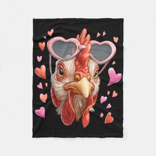 Hühnerfarm Bauer Valentinstag Herz Sungles Fleecedecke (Vorderseite)