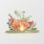 Hühnerfarm Bio Ei Küken Fensteraufkleber (Blatt)